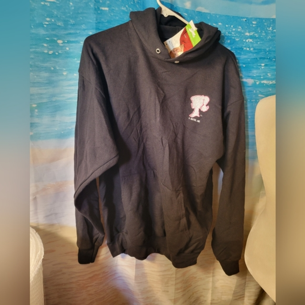 Hanes Barbie NWT Black‎ Sweatshirt Hoodie Size Large